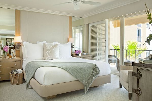 white sea view penthouse bedroom