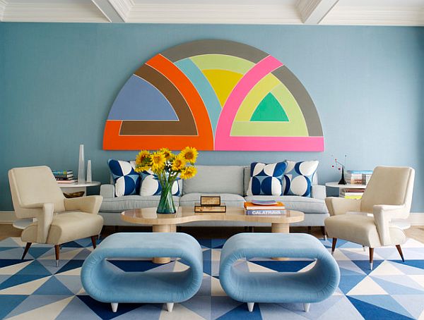 70s-inspired-furniture-with-colorful-wall-art-and-geometric-flooring