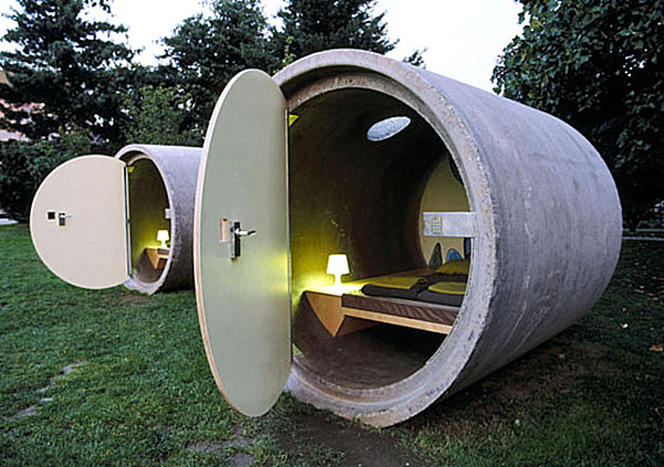 Austria recycled pipe hotel