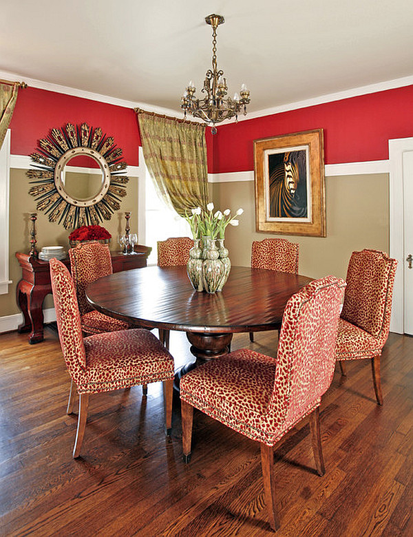 Beige And Red Two Tone Walls 