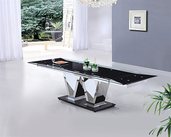 black glass dining table