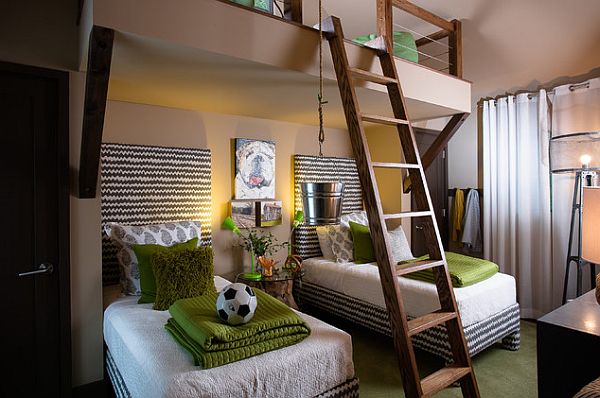 boys-bedroom-with-fancy-ladder-for-the-upper-play-area