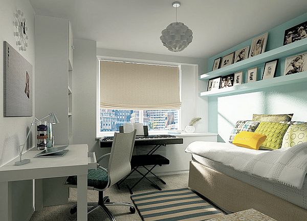 bright colored teen bedroom