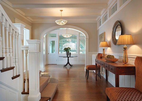 Bright hallway with console table