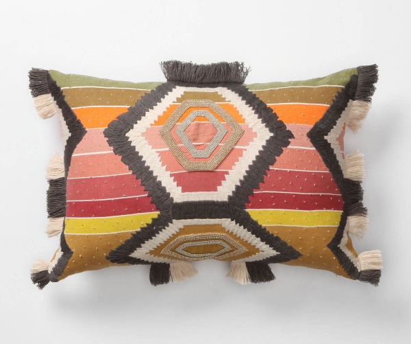 bright tribal southwestern pillow