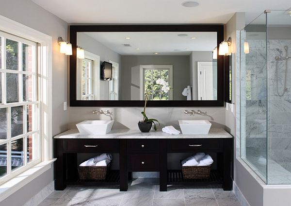 clean and classic master bath suite