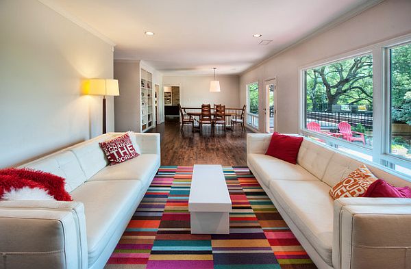 Colorful carpet tile for the living room