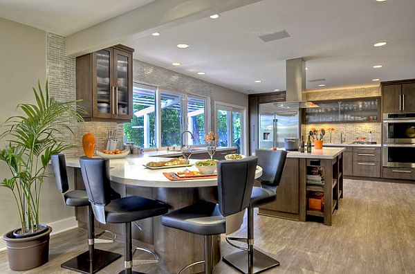 contemporary kitchen lighting - halogen lamps and recessed lights