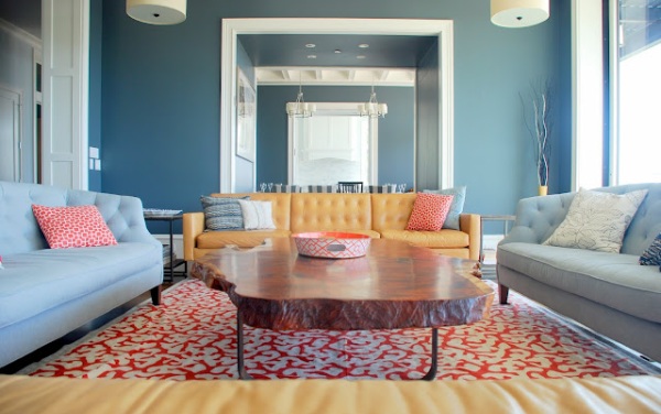 coral and light blue living room.1
