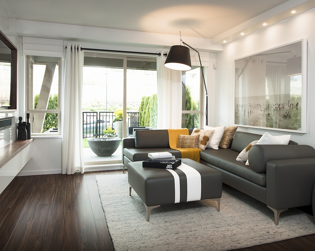 dark wooden flooring living room