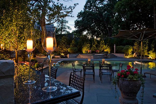 garden lighting by the pool