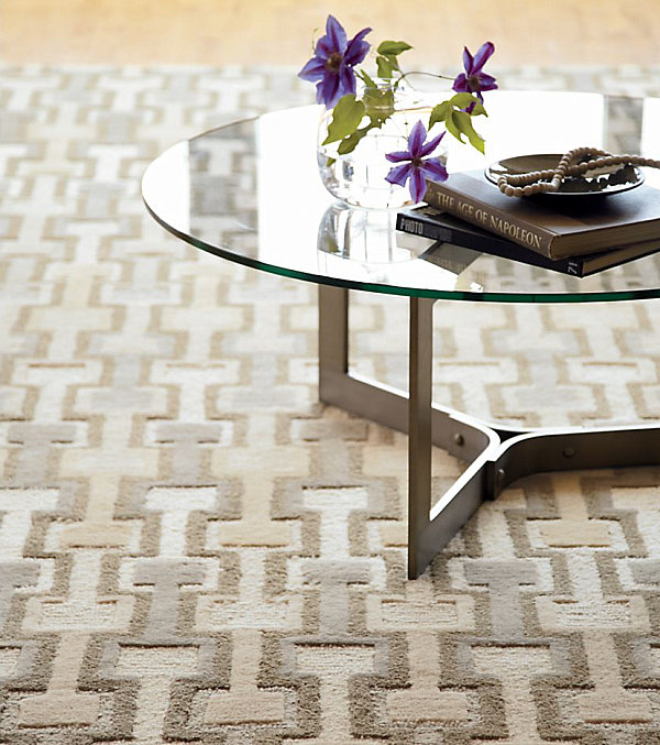 gray geometric rug