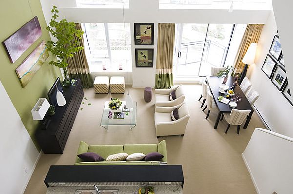 green inspired living room design