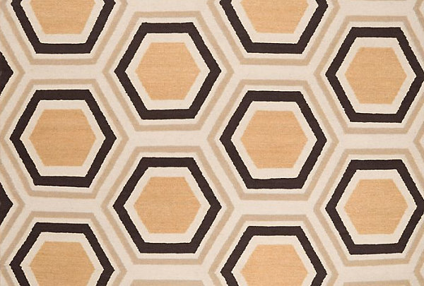 hexagonal geometric rug