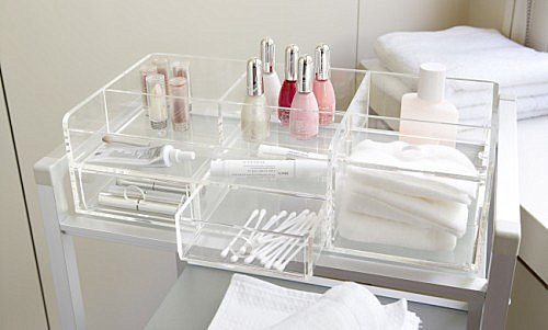 large clear makeup storage