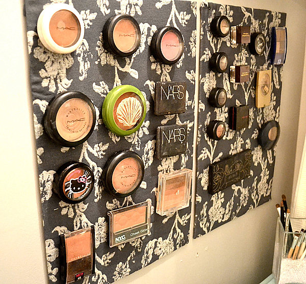 makeup wall storage idea