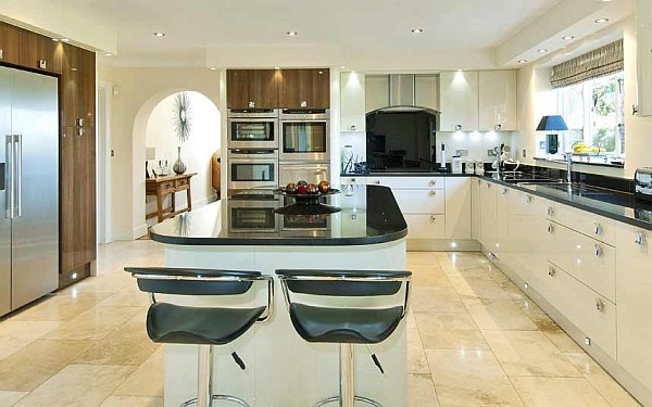 modern kitchen with luxurious furniture