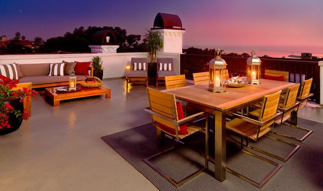 modern rooftop space - relaxed atmosphere for dining and lounging