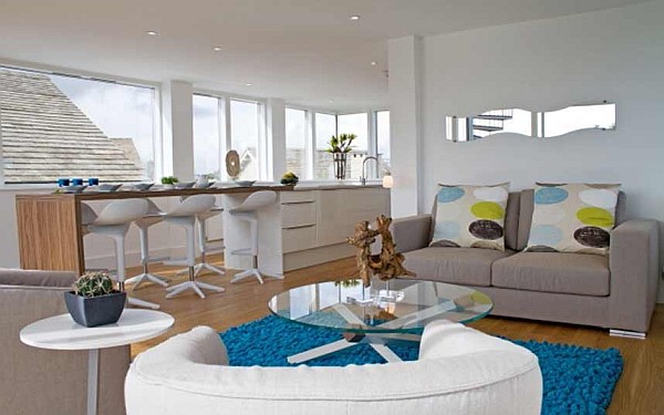 modern white kitchen in the countryside