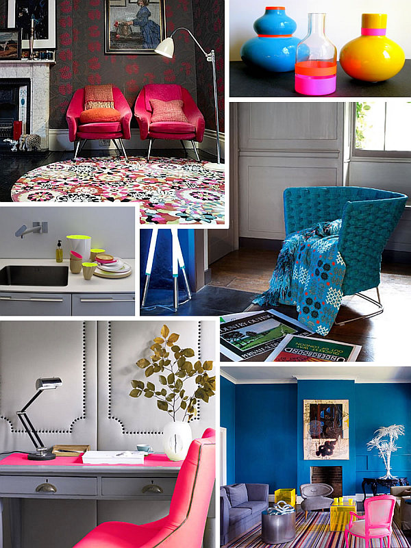 neon colored furniture and accessories