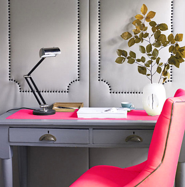 neon pink office decor