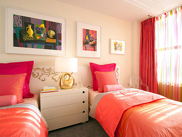 pink modern teen girls bedroom