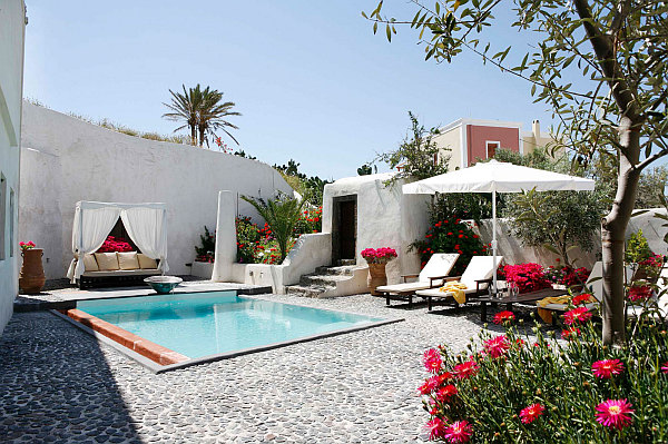 pool garden with mediterranean influences