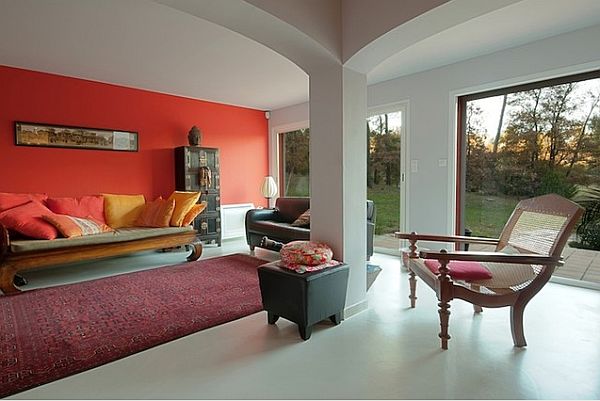 red-wall-living-room
