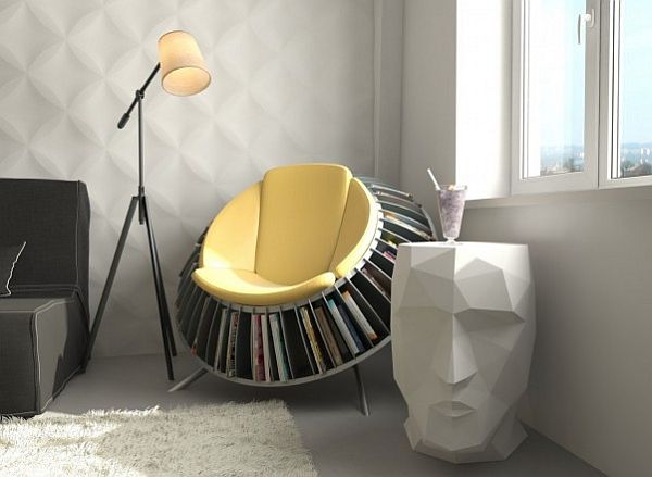 Rock chair with magazine storage