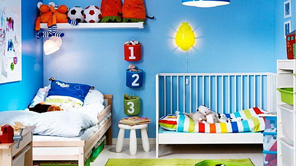 shared boys' room for toddler and baby