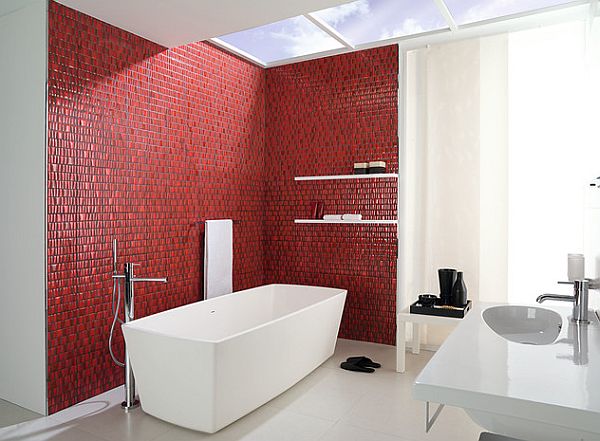 small red tiles for the bathroom