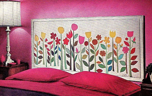 wall mosaic headboard idea