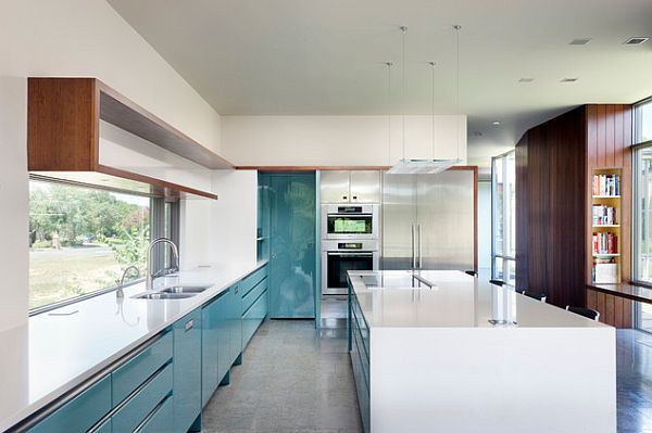 white-and-blue-kitchen-with-wooden-wall