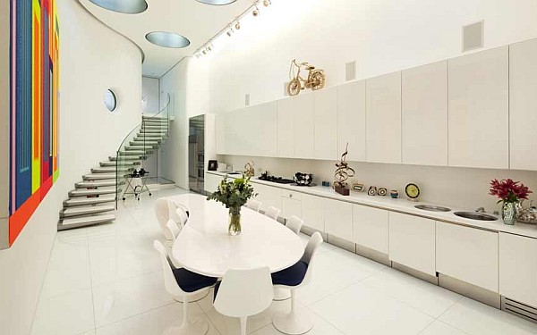 white curvacious luxury kitchen design