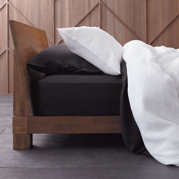 A modern wooden bed