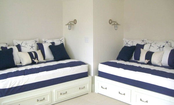 A nautical guest room