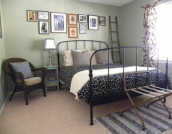 A vintage-style guest room