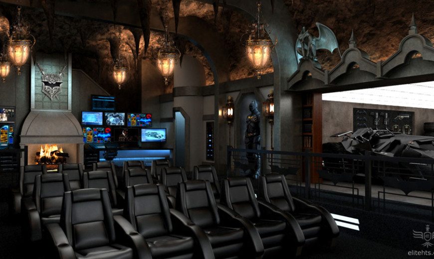 Dark Knight Themed Home Theater; Every Man's Batcave Dream Come True