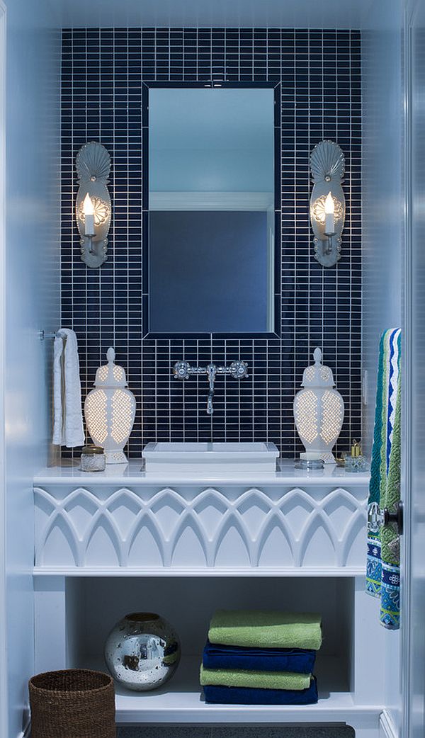 Bathroom Vanity Design in Blue Shades