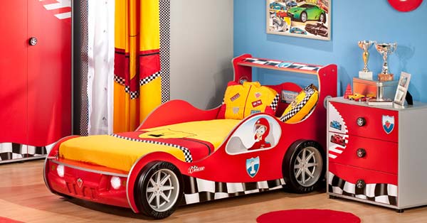 Bedroom for kids who love NASCAR