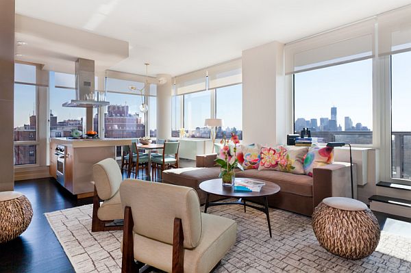 Contemporary New York City Condo Stuns With Color and Panoramic Views