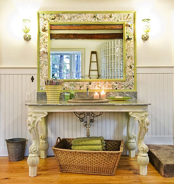 Colorful vanity with a classic English touch