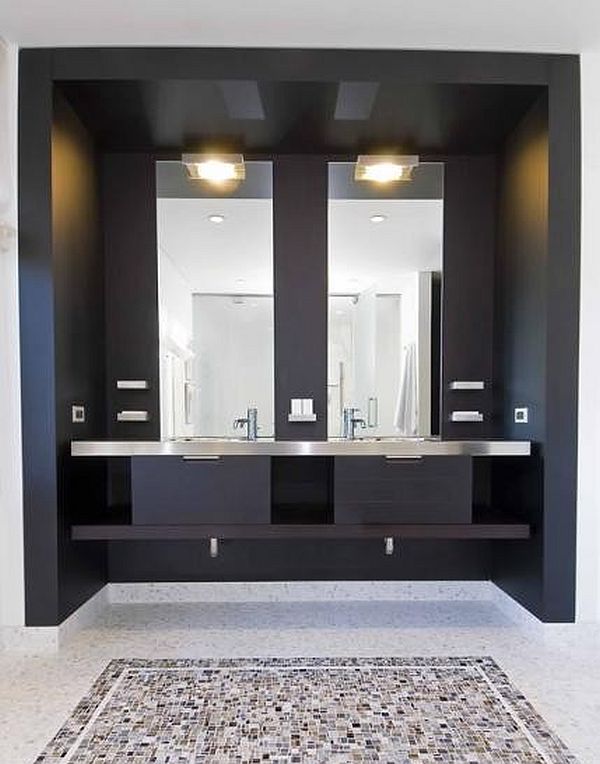 Contemporary bathroom with minimalist vanity