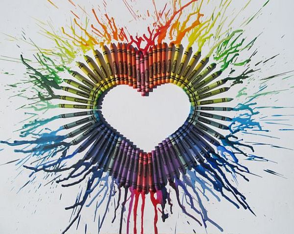 melted crayon art ideas with words