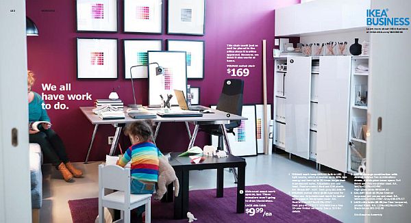 IKEA 2013 Catalog - purple and white home office