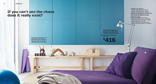 IKEA 2013 Catalog - purple couch and modern wall furniture