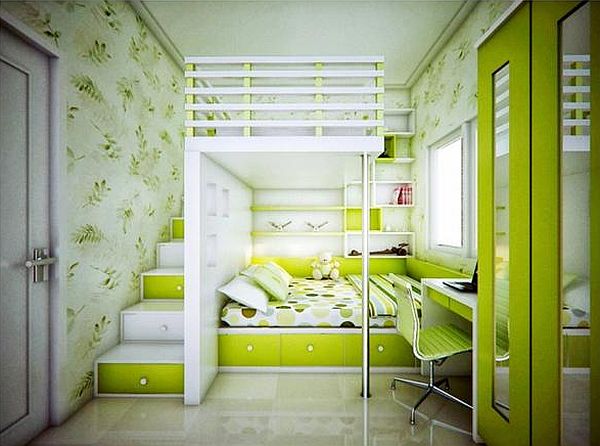 Lime green kids room