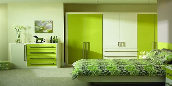 Lime green modern bedroom design