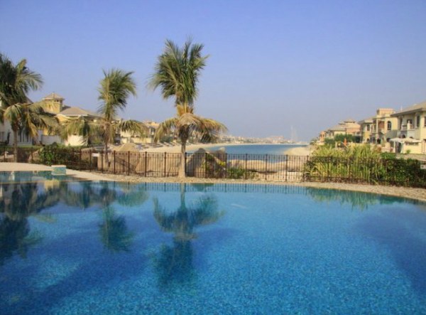 The exterior of a Palm Jumeirah villa