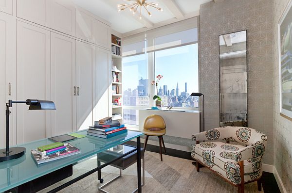 classy home office design in Manhattan condo